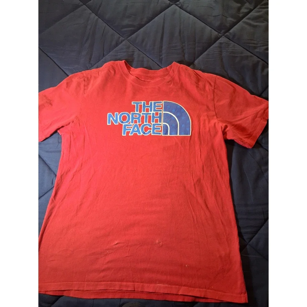 The North Face Mens Red Americana Logo Graphic T-Shirt‎ Short Sleeve Large